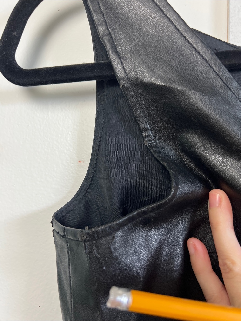 Faux Leather Sleeveless Peplum Top - Picture 7 of 8